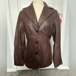 Women’s brown leather jacket from Wilson’s Leather. Size Medium.